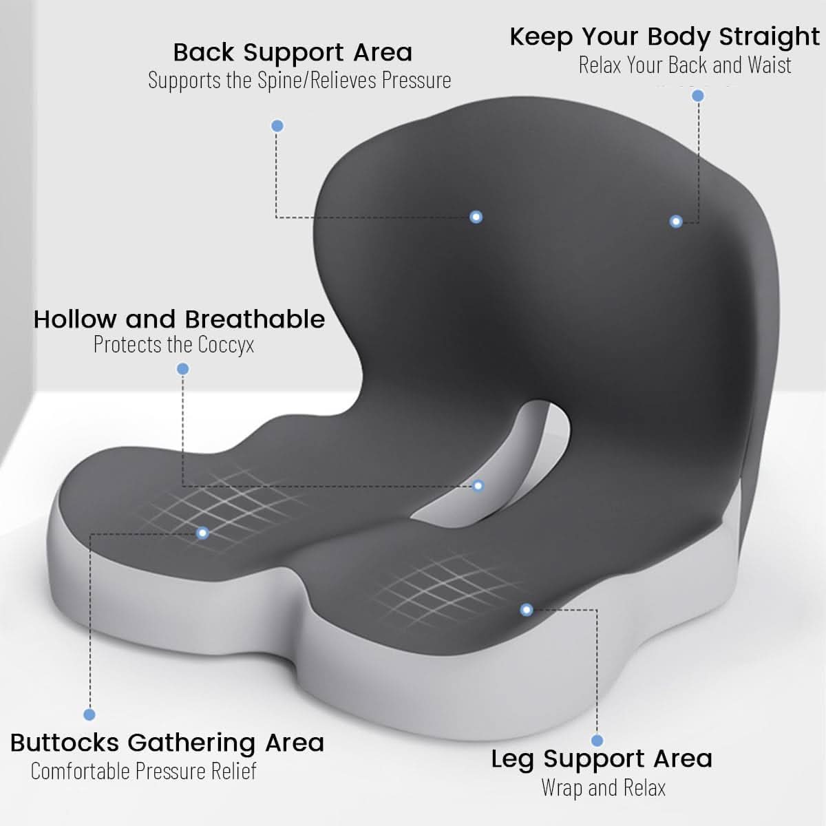 Ergonomisch Zitkussen voor Rugsteun met Geheugenschuim
