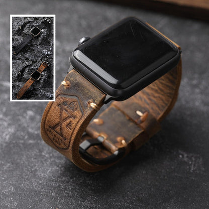 Leren Apple Watch Band Handgemaakt Vintage Stijl