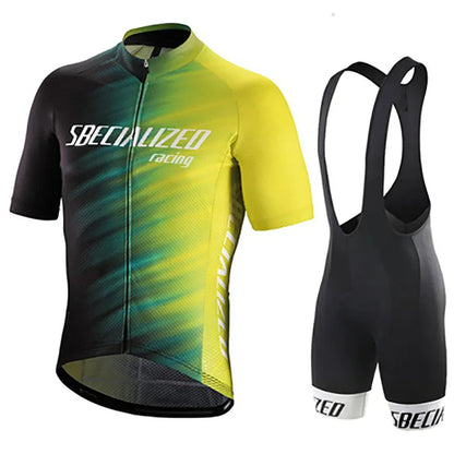 Fietskleding Set Heren - Ademende Wielertrui en Bib Shorts voor Zomer