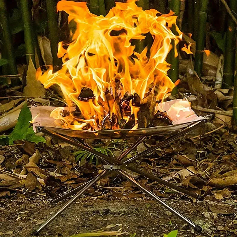 FireFlex – Opvouwbare Kampvuurstandaard RVS – Draagbaar voor Buiten 1
