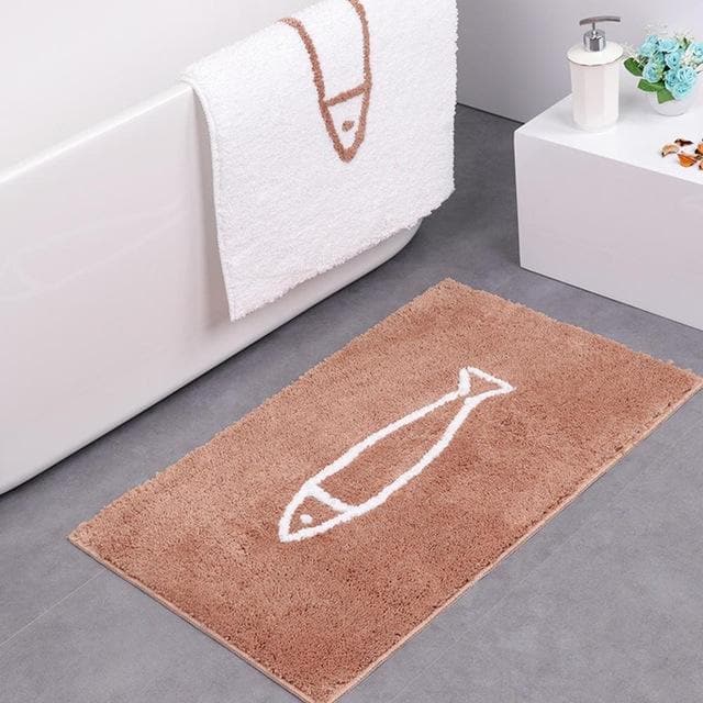 Chenille Badmat Antislip Zacht met Visontwerp