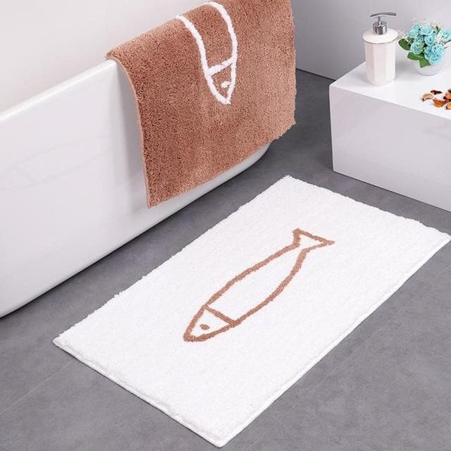 Chenille Badmat Antislip Zacht met Visontwerp