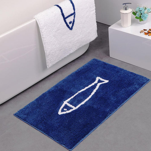 Chenille Badmat Antislip Zacht met Visontwerp - Velinix
