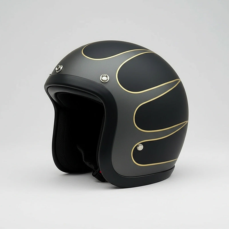 Vintage Motorhelm Laag Profiel DOT-gecertificeerd Glasvezel