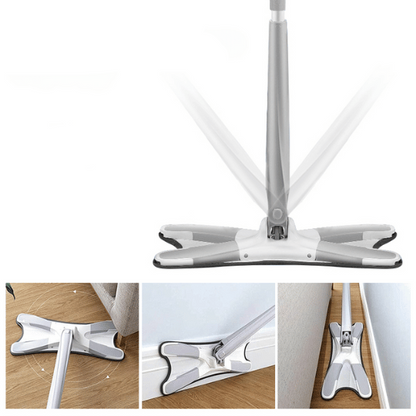 Vloermop 360° Draaibaar met Microvezel Pads