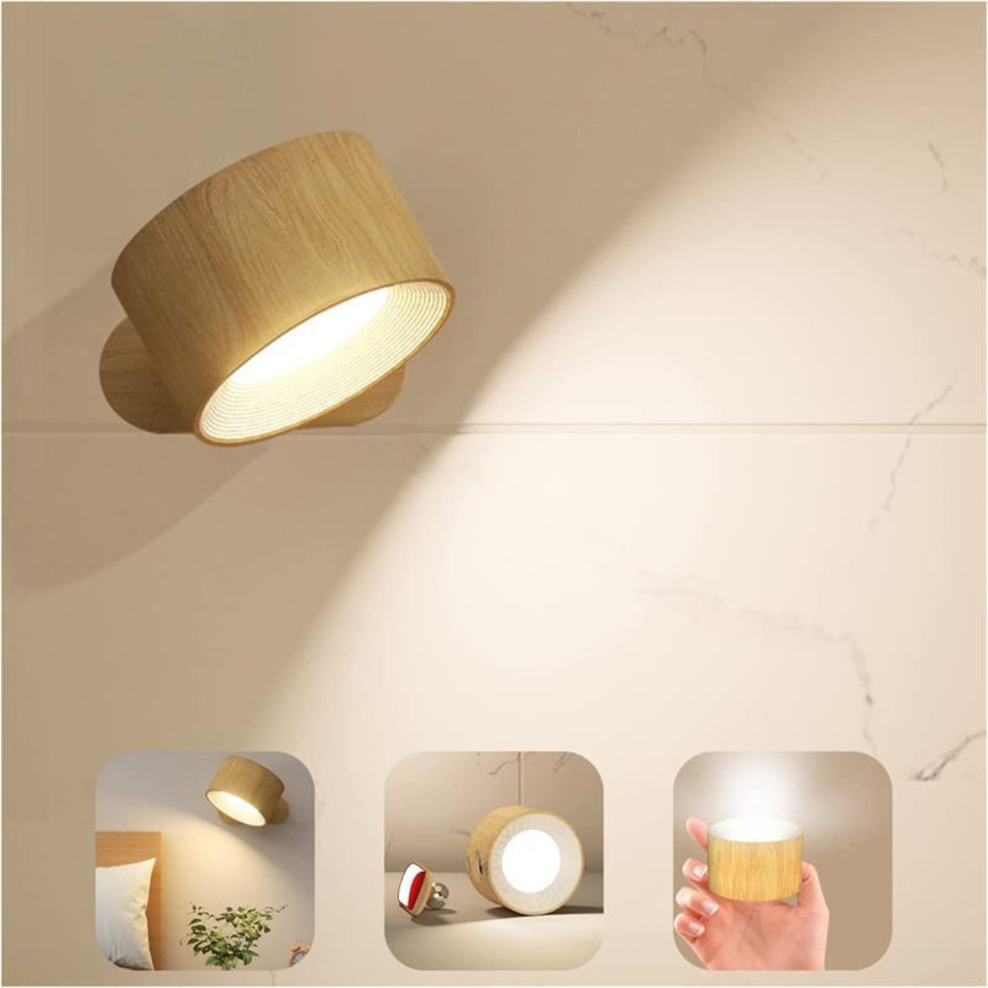 Draadloze Wandlamp Flexilight met Touch en 360 Rotatie