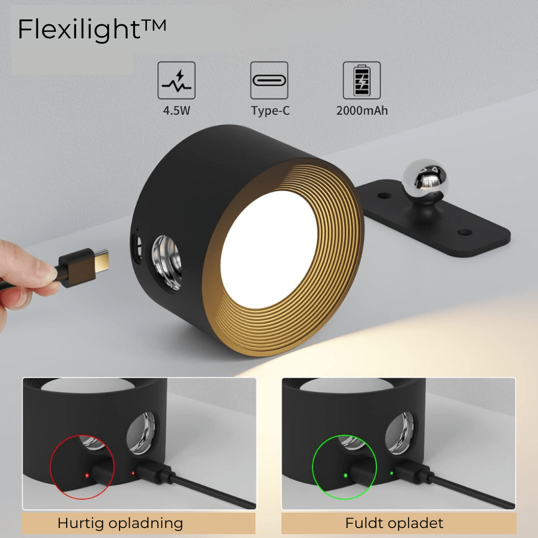 Draadloze Wandlamp Flexilight met Touch en 360 Rotatie
