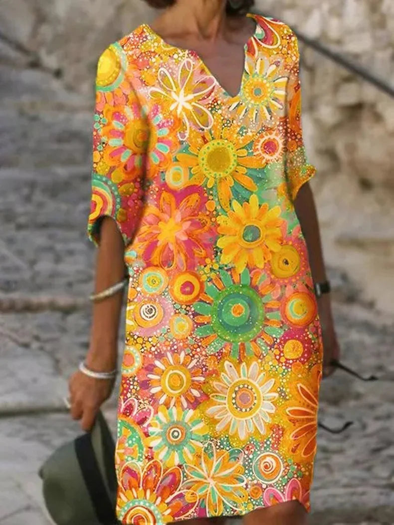 FloraCharm™ – Dames Bloemjurk van Katoen Ademend & Elegant voor Zomer-2