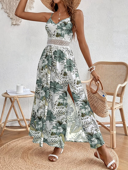 Floramio™ – Dames Zomerjurk met Bloemprint en Verstelbare Spaghetti Dragers-5