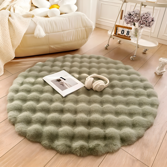 Ronde Deurmat Zachte Antislip Fleece voor Thuis - Velinix