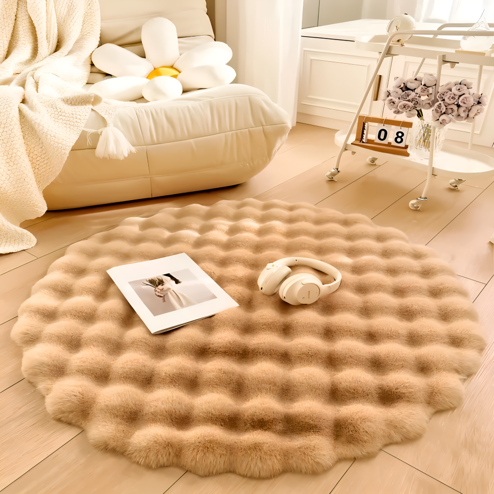 Ronde Deurmat Zachte Antislip Fleece voor Thuis