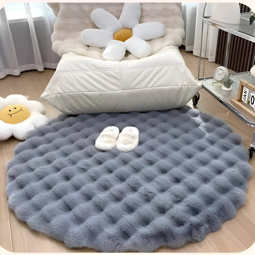 Ronde Deurmat Zachte Antislip Fleece voor Thuis