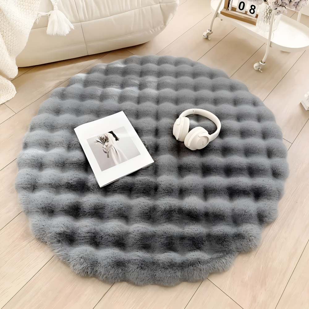 Ronde Deurmat Zachte Antislip Fleece voor Thuis