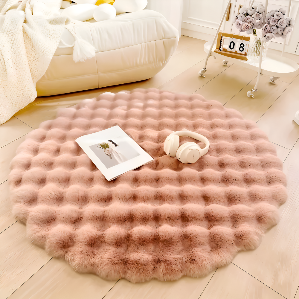 Ronde Deurmat Zachte Antislip Fleece voor Thuis