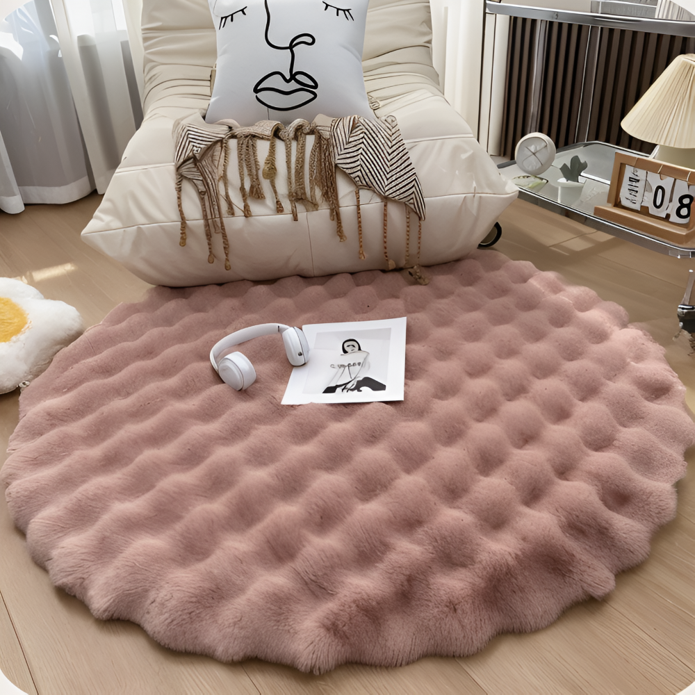 Ronde Deurmat Zachte Antislip Fleece voor Thuis
