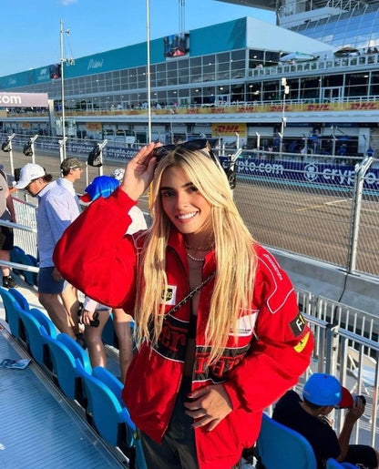 Vintage Ferrari Racer Jas - Duurzame Sportieve Herenjas