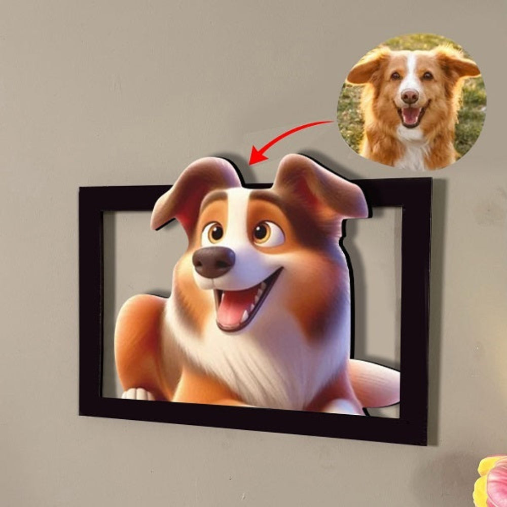 Houten Fotolijst Gepersonaliseerd 3D Cartoon Portret