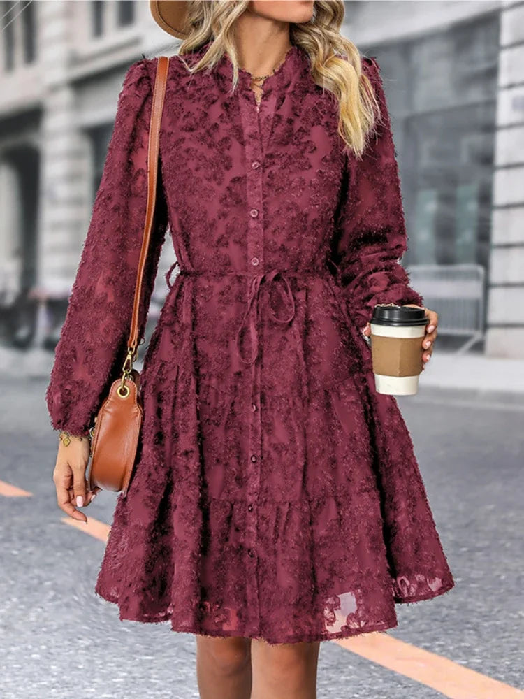 Francesca™ – Dames Jurk met Geborduurde Details en Elegante Charme