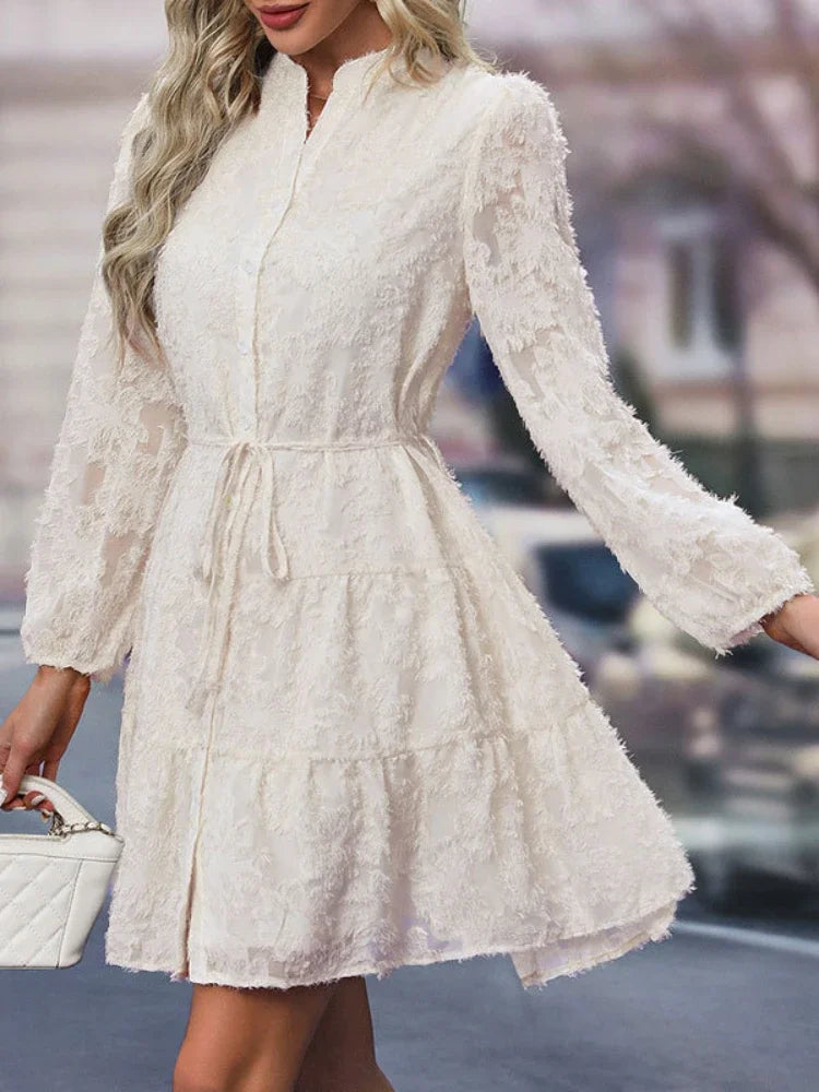 Francesca™ – Dames Jurk met Geborduurde Details en Elegante Charme