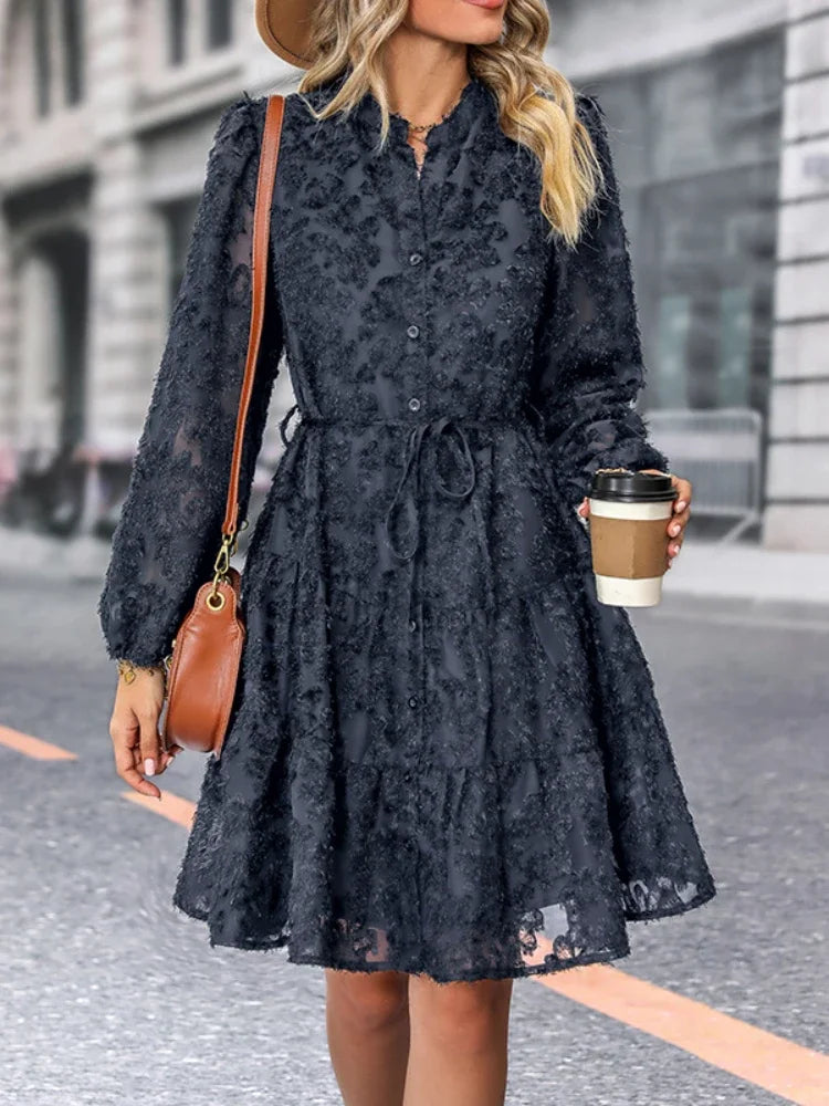 Francesca™ – Dames Jurk met Geborduurde Details en Elegante Charme