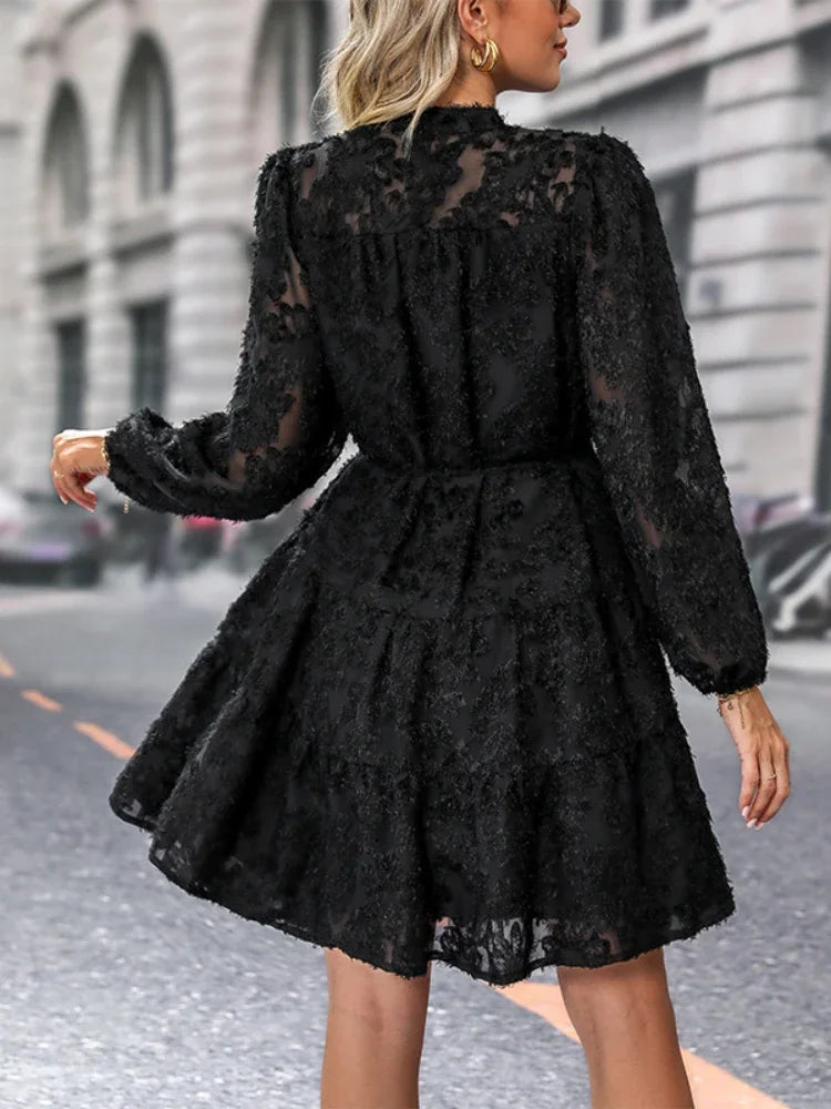 Francesca™ – Dames Jurk met Geborduurde Details en Elegante Charme
