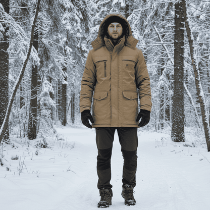 FrostGuard | Steppparka mit Winddichtem Material und Abnehmbarer Kapuze | Ideal für Outdoor-Aktivitäten im Winter 1