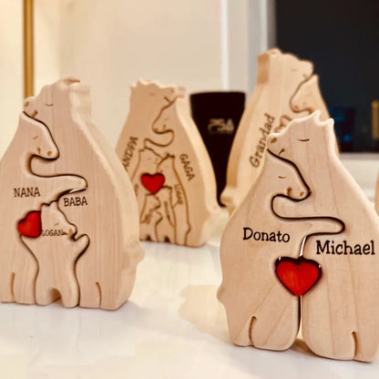 Houten Beerfamilie Decoratie Persoonlijk en Uniek