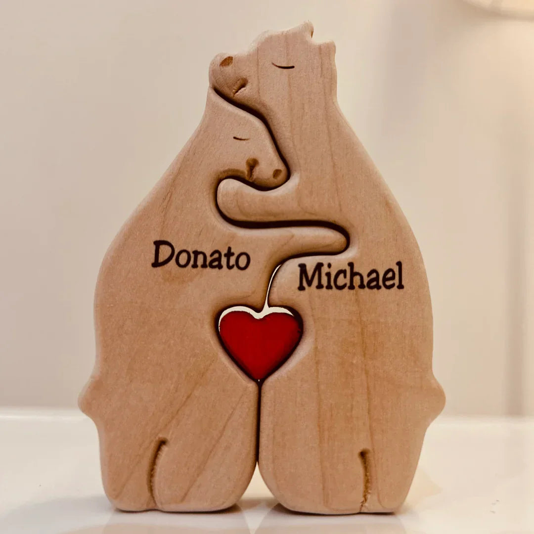 Houten Beerfamilie Decoratie Persoonlijk en Uniek