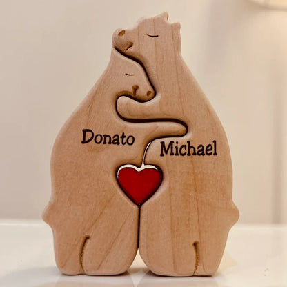Houten Beerfamilie Decoratie Persoonlijk en Uniek