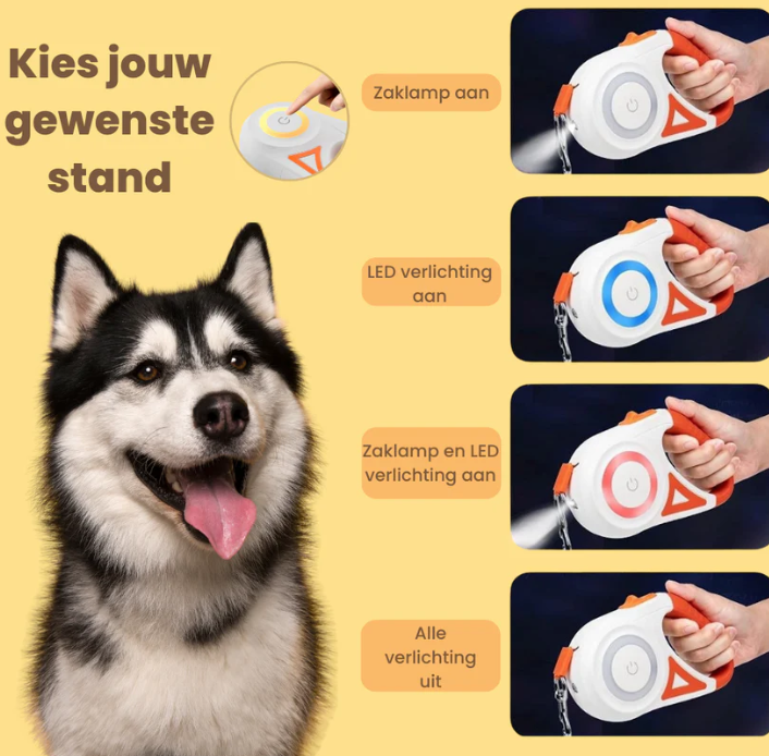 LED Hondenriem Nachteditie met Instelbare Helderheid