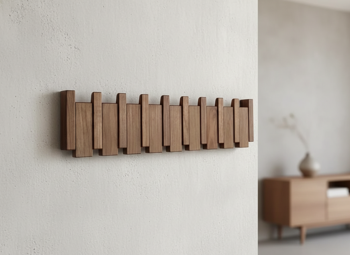 Houten Kapstok voor Gang en Entree met Piano Kleshenger