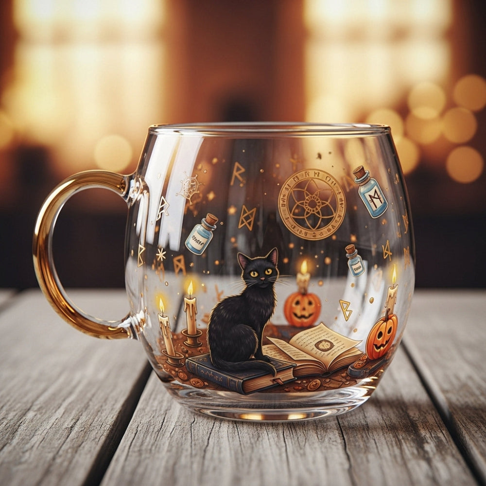 Kerst Koffiemok Glas met Winter Design