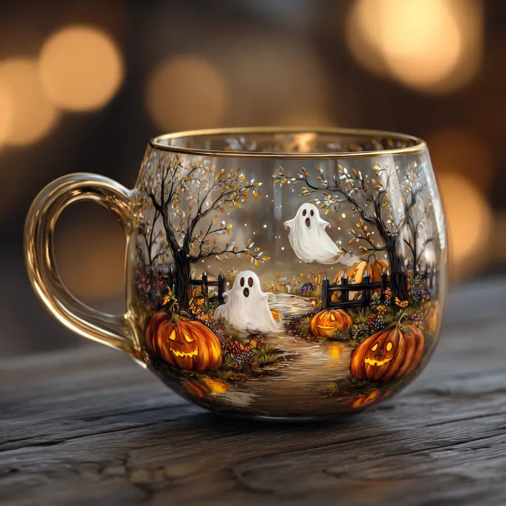 Kerst Koffiemok Glas met Winter Design