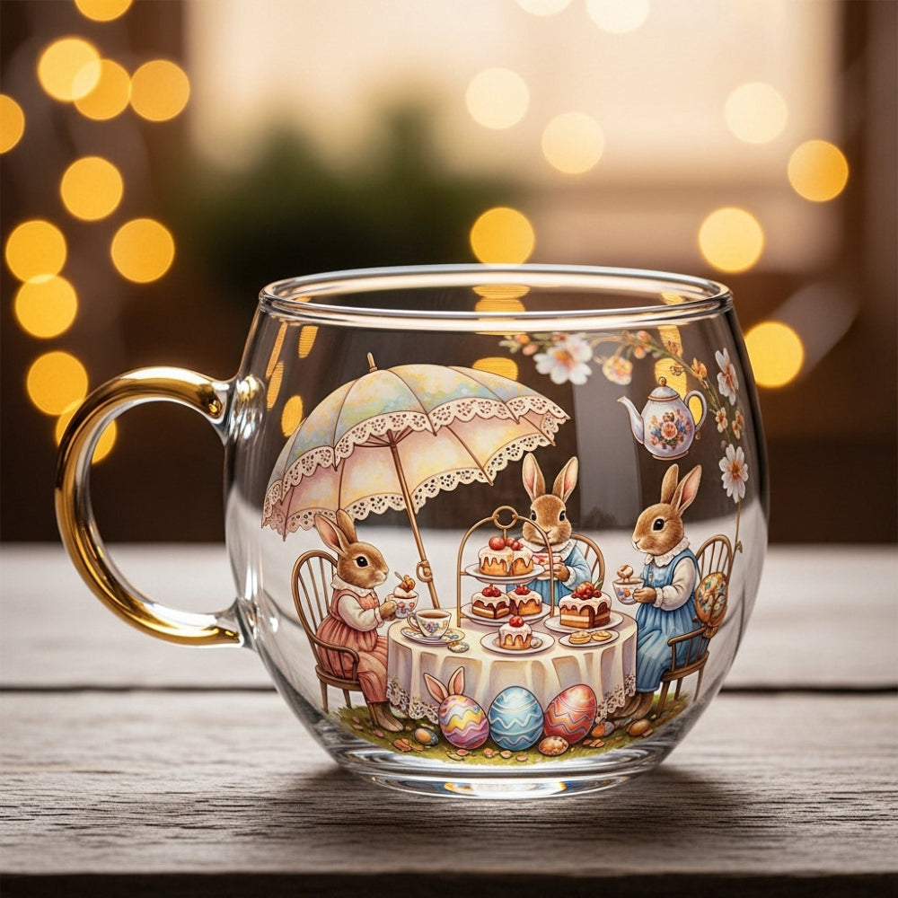 Kerst Koffiemok Glas met Winter Design