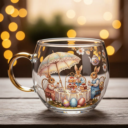 Kerst Koffiemok Glas met Winter Design