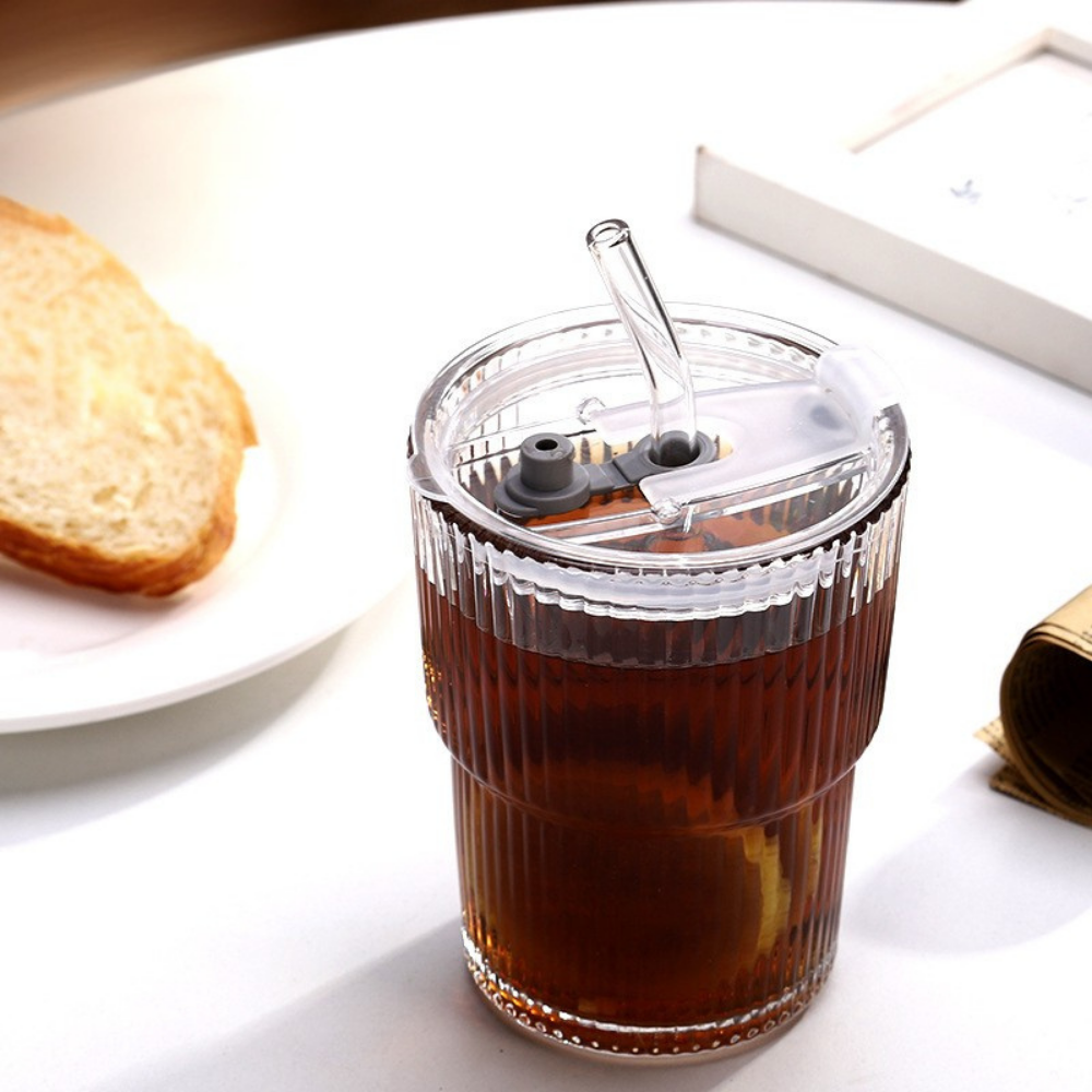 Glazen Drinkglazen Set van 6 Stuks Modern en Geribbeld