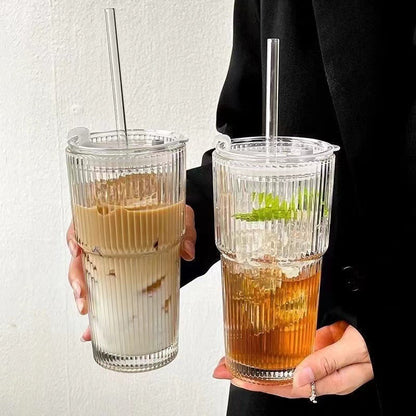 Glazen Drinkglazen Set van 6 Stuks Modern en Geribbeld