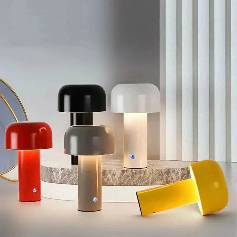 GlowCap - Oplaadbare LED Tafellamp – Stijlvolle Draagbare Paddenstoel Lamp in Bauhaus Stijl 1