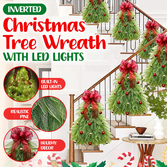 Kerstkrans met LED Verlichting en Rode Strik - Velinix