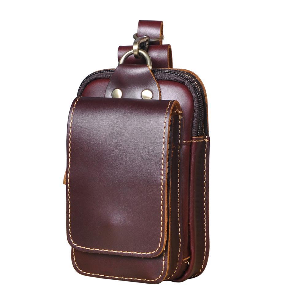 Lederen Waist Bag voor Heren Riem Met Klap