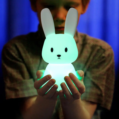 Konijn Nachtlampje Zacht Siliconen LED Licht Aanraakbediening