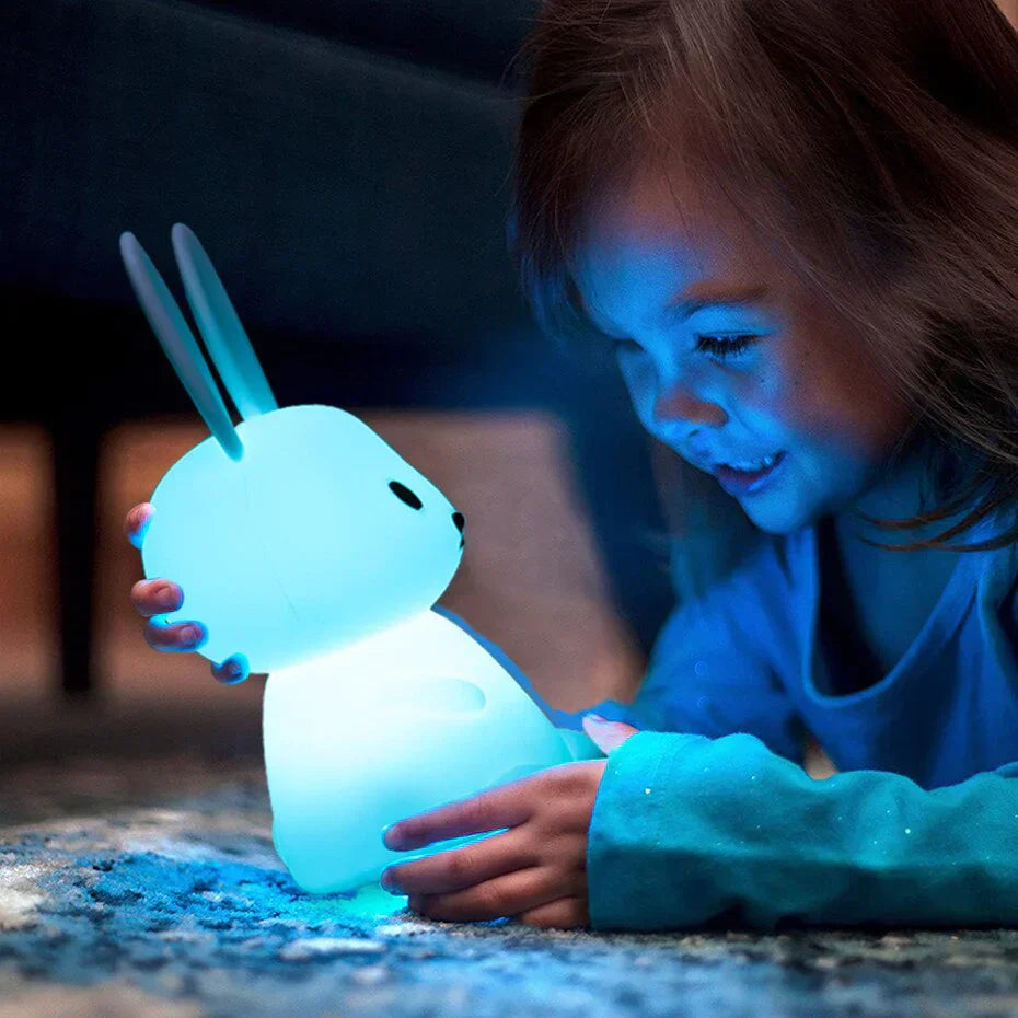 Konijn Nachtlampje Zacht Siliconen LED Licht Aanraakbediening