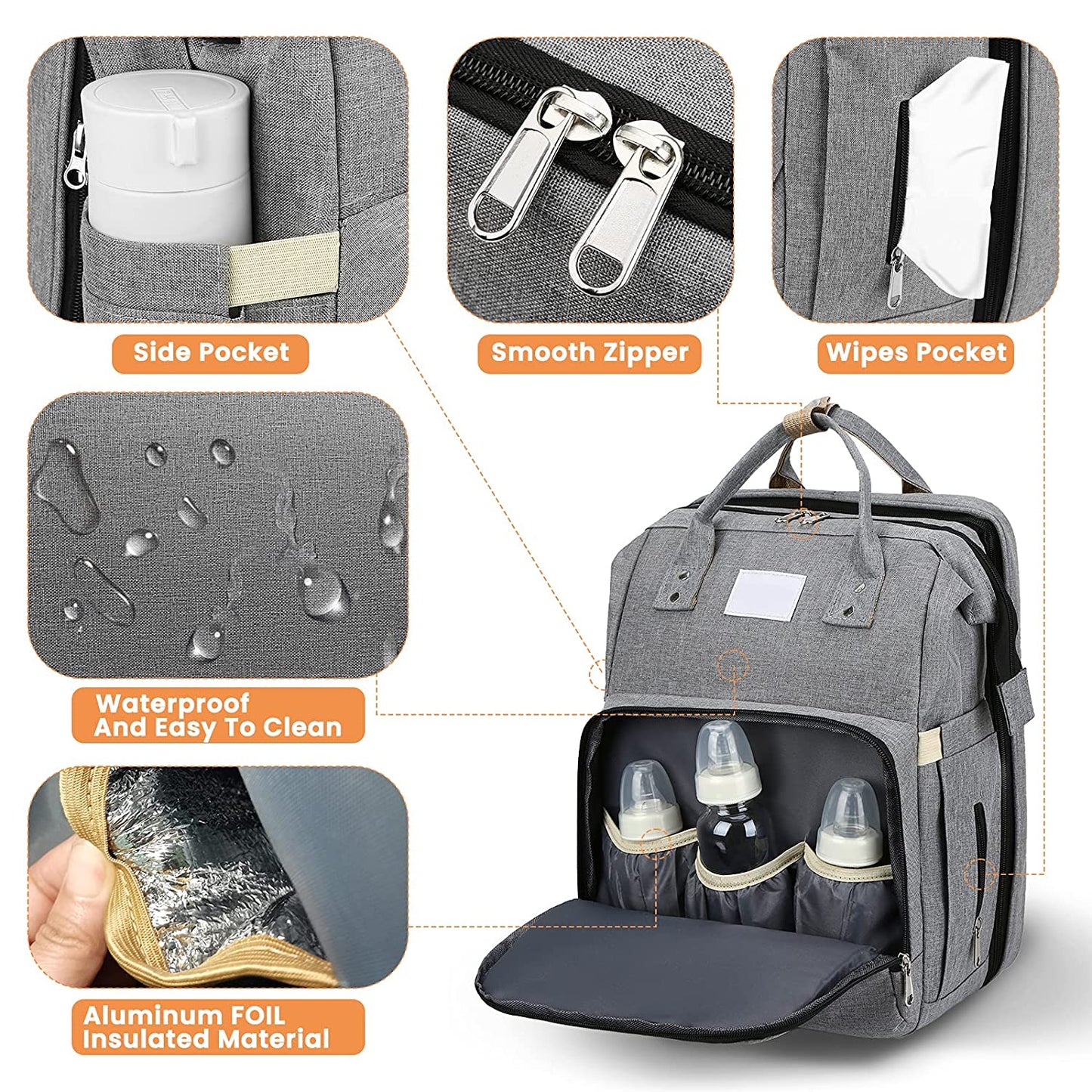 2-in-1 Luiertas Baby Rugzak Draagbaar