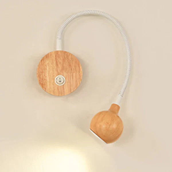 LED Wandlamp van Hout met Dimbare Verlichting