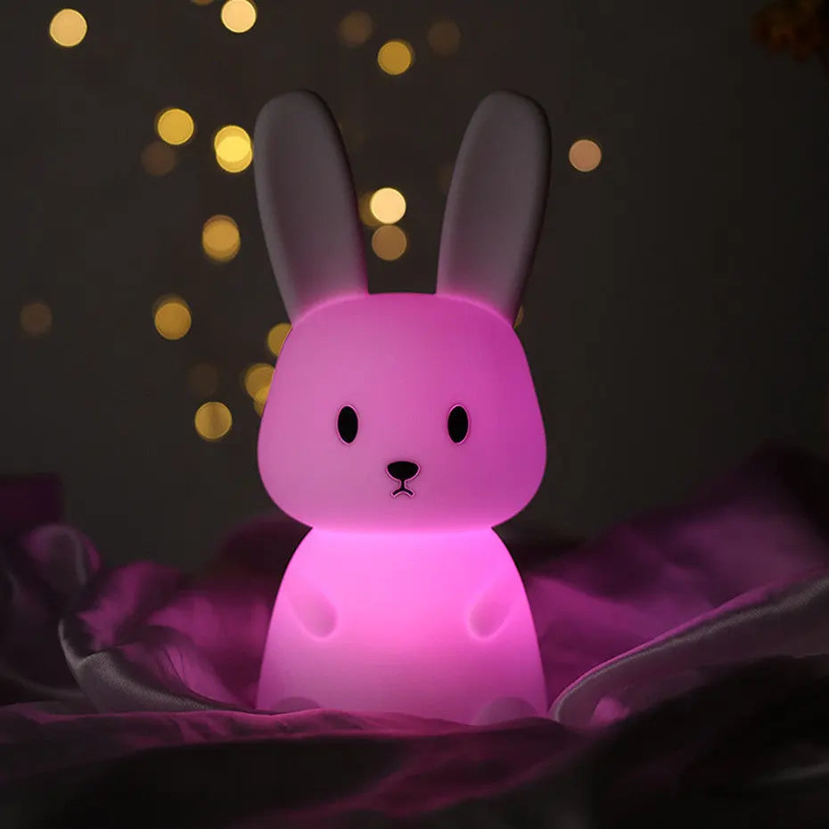 Konijn Nachtlampje Zacht Siliconen LED Licht Aanraakbediening