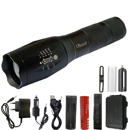 LED Zaklamp Tactisch met 5 Standen en Zoomfunctie - Velinix