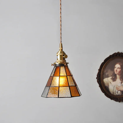 Elegante Hanglamp van Walnoothout en Glas