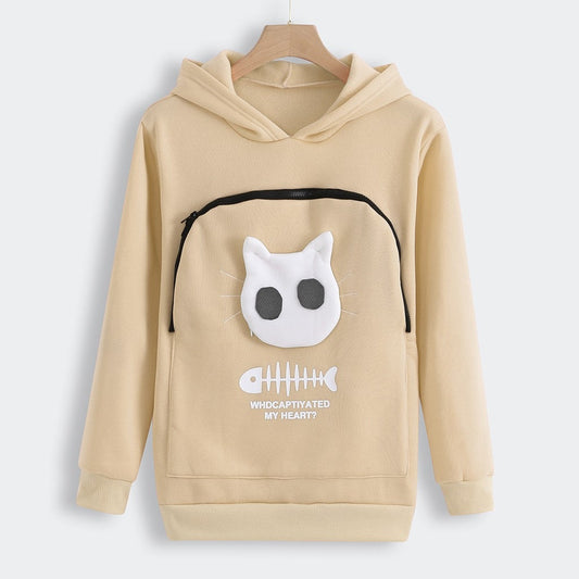 Dierenliefhebbers Sweater met Kangoeroezak en Verwijderbare Voering - Velinix