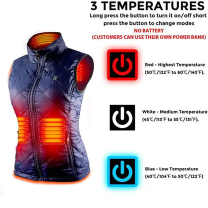 Dames Thermisch Vest USB Verwarmd Infrarood Winterjas
