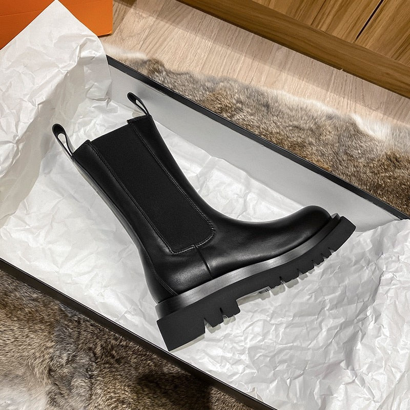 Laarzen Chelsea Boots Leer Zwart